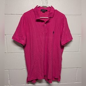 US Polo Assn Men's Pink Polo Shirt Size Large